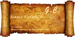 Gausz Cirjék névjegykártya